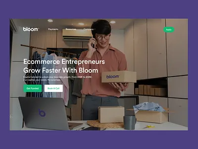 Bloom Hero Section concept design hero landing page ui web design website