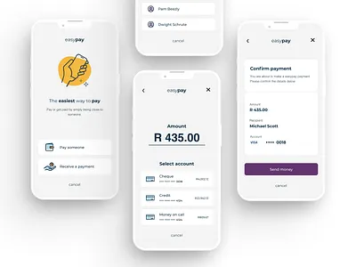 EasyPay app bank entelect geopayment illustration make a payment mobile money payment ui ui challenge ux