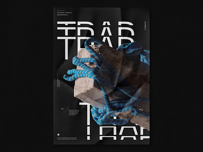 Trap, Poster/Editorial Design 3d 3d art abstract c4d creative design editorial editorial design figma illustration nft nft community poster redshift trap typography ui uidesign uiux webdesign