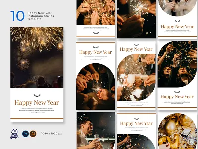Happy New Year Instagram Stories modern