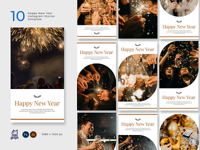 Happy New Year Instagram Stories modern