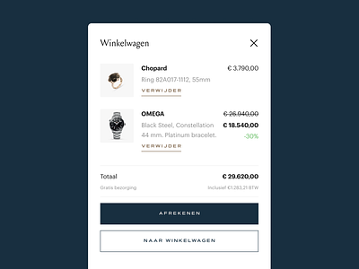 GASSAN cart in sidebar agency design development diamonds e commerce jewelry react ui ux webshop