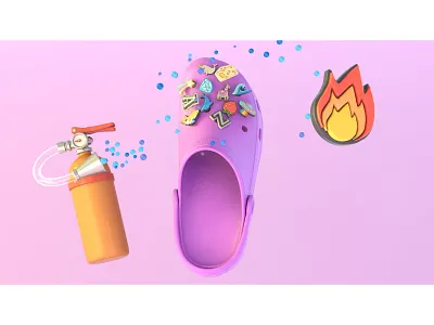 Crocs Jibbitz 3d 3d design animation branding cinema 4d cinema4d crocs graphic design illustration jibbitz