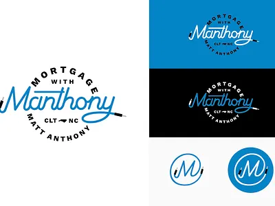 Mortgage with Manthony brand design guitar icon lettering logo logotype m mortgage music retro script typography vintage