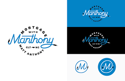 Mortgage with Manthony brand design guitar icon lettering logo logotype m mortgage music retro script typography vintage