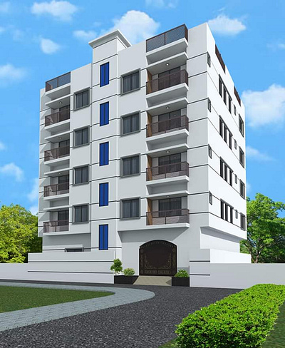 Simple Exterior Design at Chittagong, Bangladesh. Ar. Mamun 3d ar mamun architect exterior shahed mamun