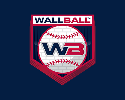 WALL BALL badge emblem fitness game inspiration logo logomascot power sign simple speed sport sticball team