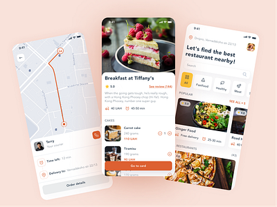 Tasty Food Delivery App app cafe delivery dish food mobile restaurant service ui ux