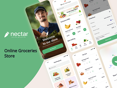 Online Groceries Store Mobile Application design figma product design ui ui ux ux