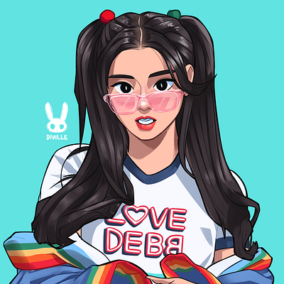 ITZY Yuna 2d art anime design digital art fanart illustration k pop photoshop