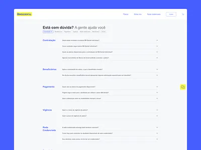 Banco do Brasil - BB Dental - FAQ app design product design ui ux