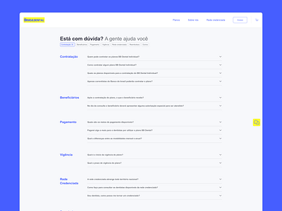 Banco do Brasil - BB Dental - FAQ app design product design ui ux