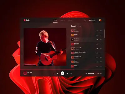 Youtube Music Redesign app darkmode design glassmorphism landing page redesign ui uidesign uidesigner uiux uiuxdesign uiuxdesigner userinterface ux uxdesigner uxuideisgn visual design webdesign website youtube