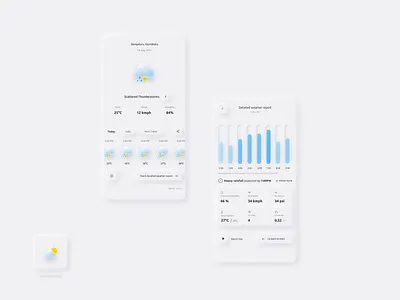 Neu-Weather Concept (Neumorphic Design) branding figma graphic design logo neumorphism ui xd