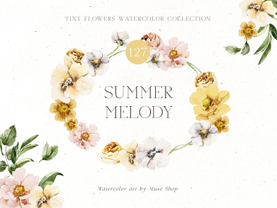 Summer Melody Watercolor Flowers