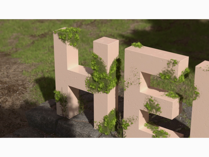 Growing 3d 3d graphics 3d simulations animation branding cinema 4d cinema4d cosmetics design gif greenway illustration motion graphics nature type