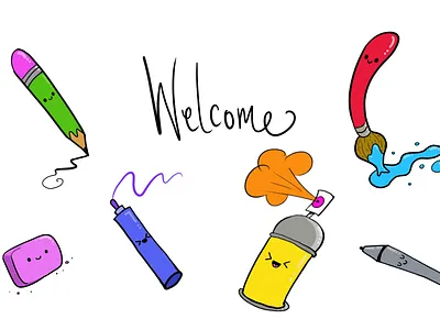 Tools of the trade cartoon character design characters illustration kawaii