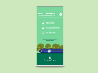 Transport Scotland Pull-up Banner banner design environmental illustration passenger pull up banner rail railway scotland train transport travel