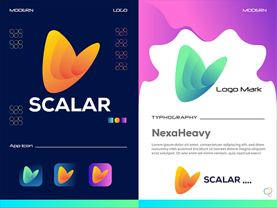 SCALAR Modern Logo 3d app branding branding identity creative design graphic design icon identity illustration logo logo branding logo type minimal modern logo presentation print design ui vector web icon