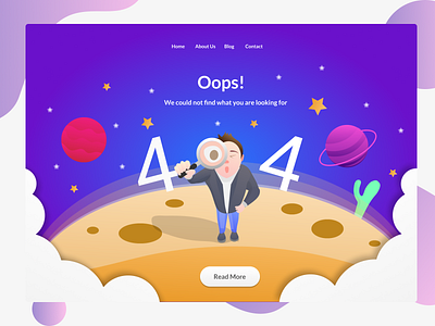 404 UI web branding design illustration typography ui uidesign ux vector website design