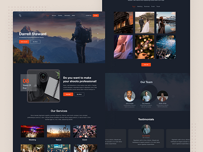 Portfolio Website darktheme design flat minimal modern portfolio portraits simple ui ux webdesign