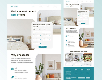 Website Landing Page - Real Estate Website company design landing page landing page design property real estate ui design ui landing page ui ux design ui web design ui website design ux design web web design website design