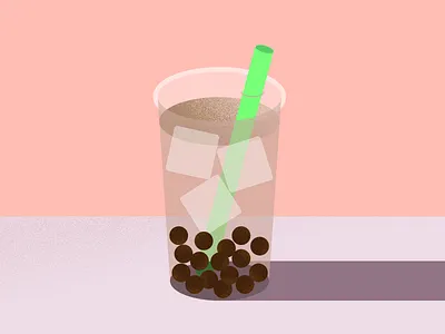 Boba beverage boba bubble tea flat graphic design illustration pearl milk tea texture
