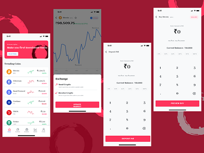 Crypto App Ui clean dashboard illustration mobile app ui user interface ux website