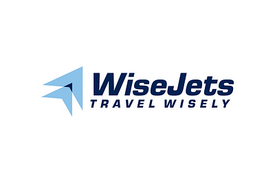 WiseJets app branding design graphic design illustration jet logo modern simple sky ui ux vector