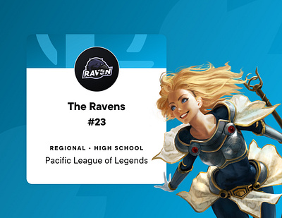 Team Cards card ui esport playvs team