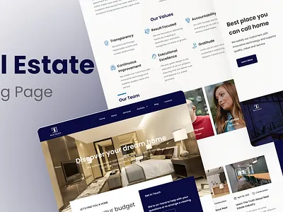 Real Estate Landing Page design estate landing page real estate ui design website