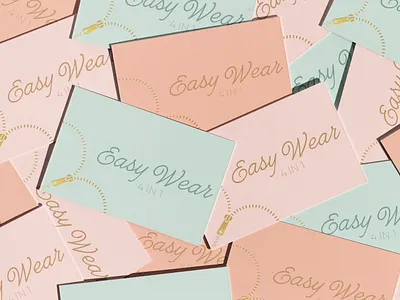 Easy Wear - Gold Foil Cards brand identity branding business cards design gold foil gold foil business cards graphic design hand lettered logo hand lettering logo logo design minimal branding script logo script type signature logo signature type vector