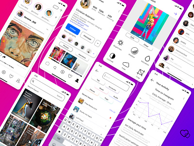 Instagram Redesign app app design insta instagram instagram redesign resdesign ui uiux ux