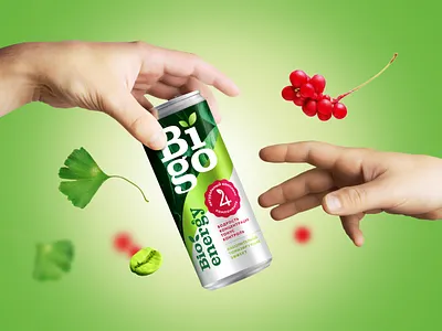 Bigo bio branding can drink eco energy logo organic packaging