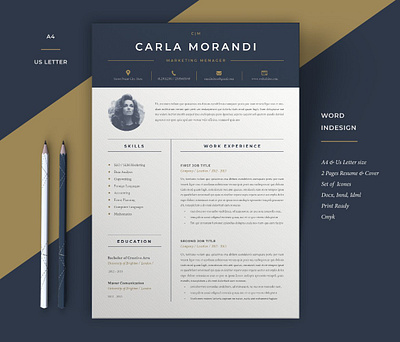 Minimal Resume Template Carla 2 page a4 resume clean resume cover letter creative resume creative vc cv cv template minimal resume modern resume professional resume resume resume design resume for word resume template resume word teacher resume us letter resume word cv word resume