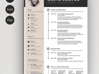 Clean Cv-Resume II beige clean cover letter creative curriculum vitae cv design docx cv templates editable resume template elegant hipster icons indesign ms word resume original photoshop resume professional resume psd resume template vintage word resume
