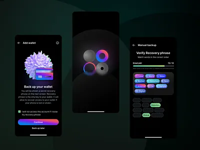 Crypto wallet. Recovery phrase blockchain creative crypto design figma glassmorphism inspiration interface logo ui ux wallet