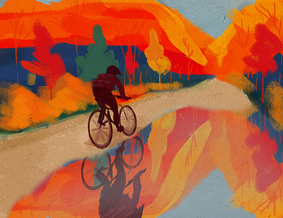 Dream bike ride artprint bike bike ride cycle design dribbbleweeklywarmup ill illustration