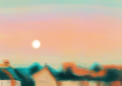 Moon over Oxford artprint design dribbbleweeklywarmup graphic design illustration