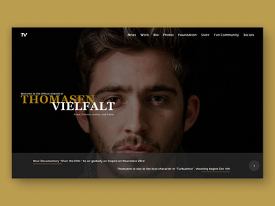 Celebrity Website Landing Page celebrity website concept design figma design landing page ui ui design