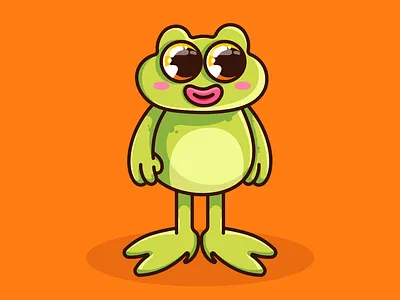 Froggie character design cute cute frog design frog frog design frog logo froggie froggie design froggie logo graphic design green illustration logo logo design nft nft design nft frog orange vector