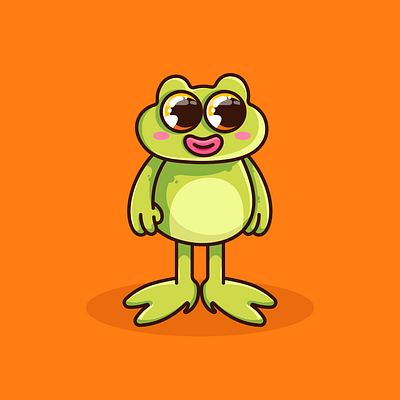 Froggie character design cute cute frog design frog frog design frog logo froggie froggie design froggie logo graphic design green illustration logo logo design nft nft design nft frog orange vector