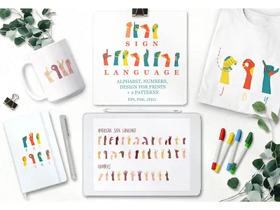 Sign Language bundle. ASL alphabet alphabet arm asian asl black community cute design hand illustration ornament pattern print sign sign language vector white