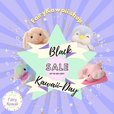 Fairy Kawaii - Black Friday toy store ad ad advertisement advertising app branding design illustration instagram logo vector