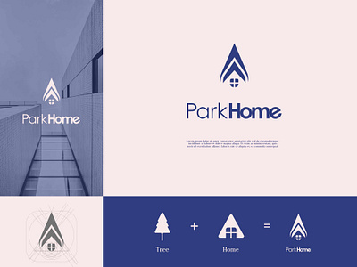 ParkHome Logo Design Concept branding contruction design home icon logo logo logo for sale minimalist park sale logo simple