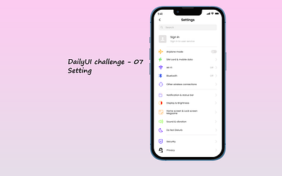 #DailyUI - 07 | Setting 07 dailyui dailyui 07 dailyui design dailyui setting dailyui setting design design mobile setting ui ui design ui template