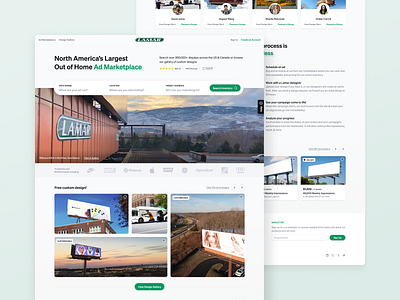 Ad Marketplace Landing Page ad ads advertising design gallery gallery home page inventory landing page marketplace outdoor advertising product design rent search ui ux web design website