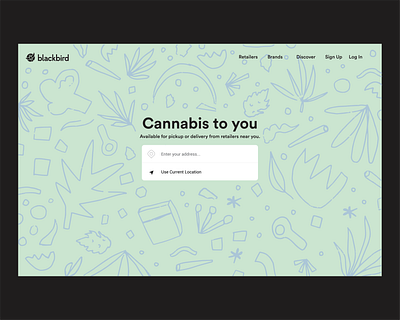 BlackbirdGo Landing Page blackbird branding cannabis illustration landing page landing page design web design