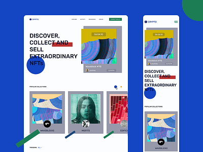 NFT marketplace concept - Landing page app crypto design landing landing page marketplace nft ui ux web