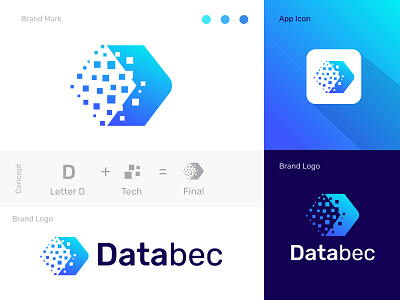 Technology logo app icon branding clean design data process ecommerce fintech gradient logo interaction design logo logo design logo designer logo mark minimalist logo modern monogram professional logo software system